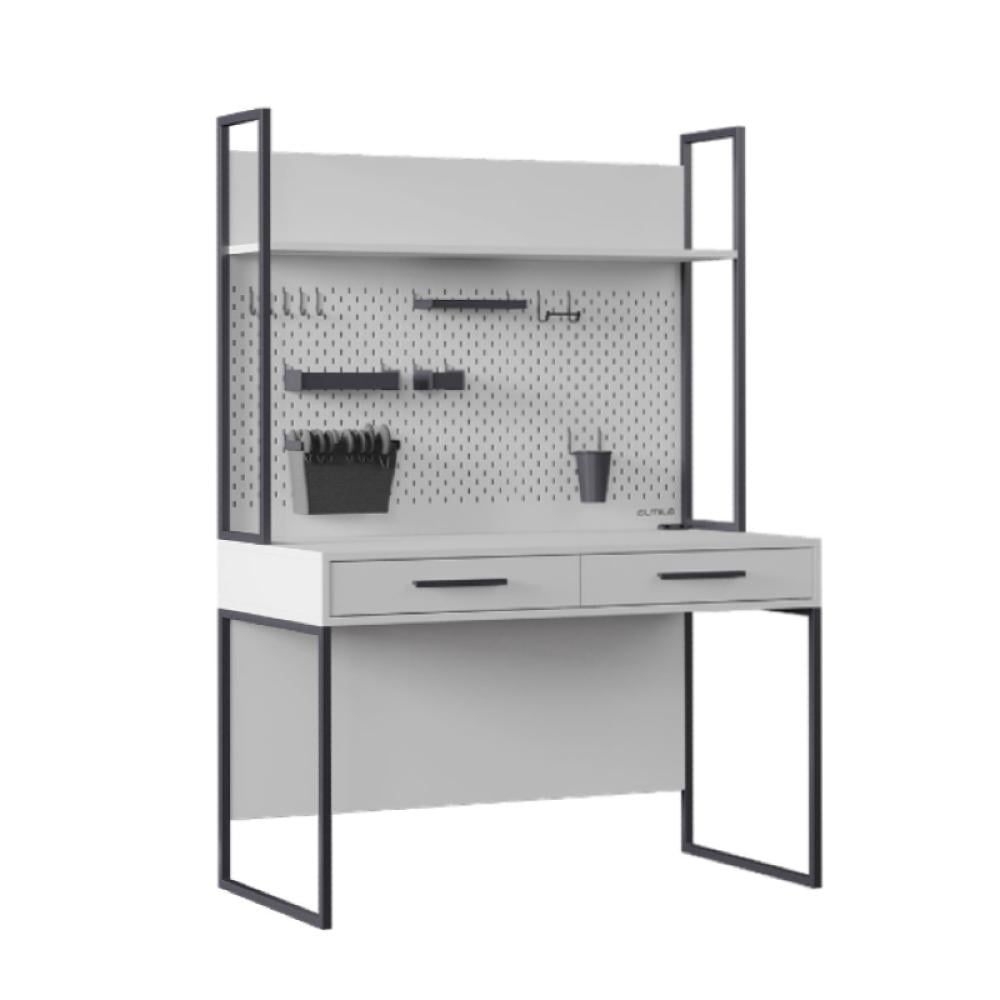 Study desk with shelf, white legend, youth