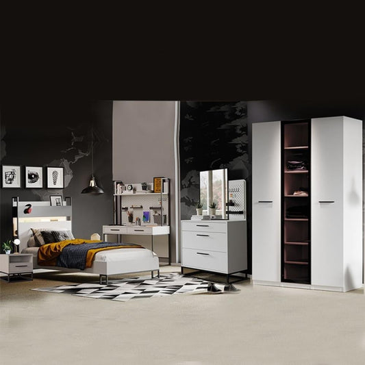 غرفة نوم شبابية ليجند ابيض طقم 7 قطع