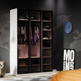 Legend white 3-door glass wardrobe