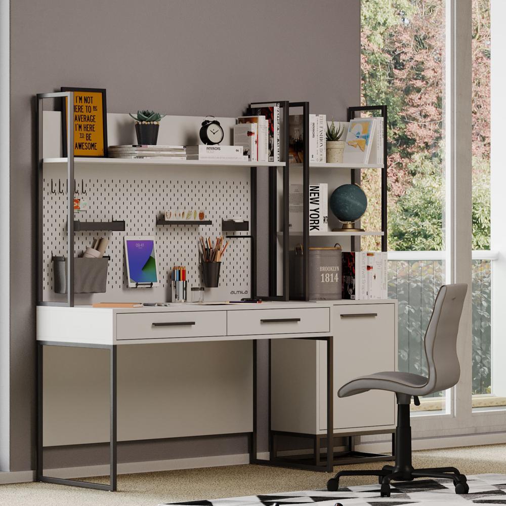 Study desk with shelf, white legend, youth