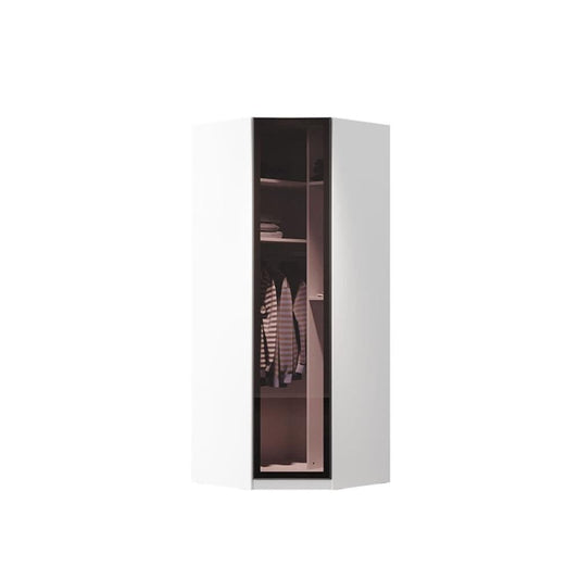 Legend Youth White 1 Glass Door Corner Wardrobe