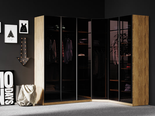 Youthful Grey Legend 1-Door Glass Wardrobe