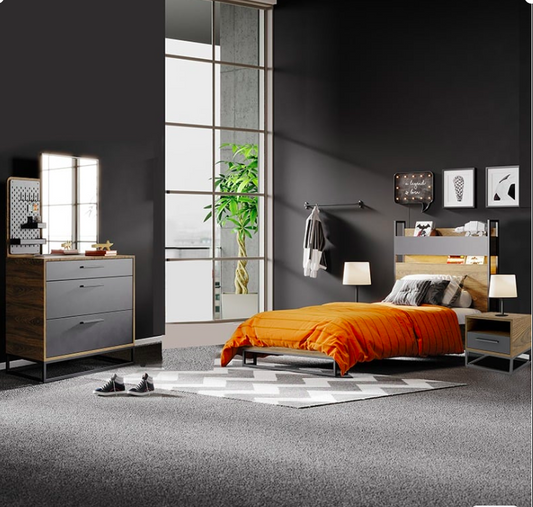 Legend Youth Bedroom Set Grey 5 Pieces