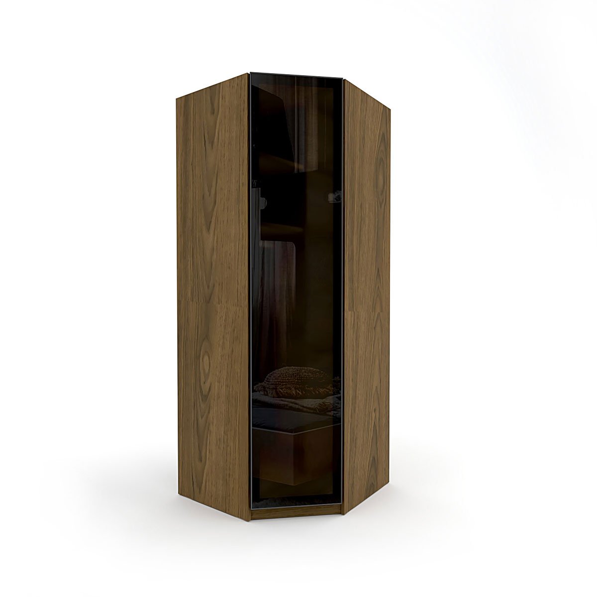 Legend Youth Grey 1 Glass Door Corner Wardrobe