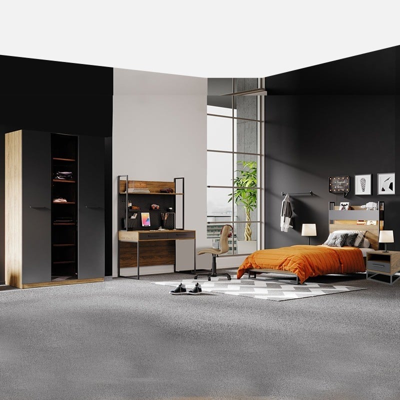 Youth Legend Grey Bedroom Set 4 Pieces
